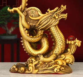 Feng Shui Pure Copper Dragon Ornament Home Desktop Decoration Five-clawed Dragon Figurines
