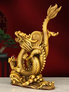Feng Shui Pure Copper Dragon Ornament Home Desktop Decoration Five-clawed Dragon Figurines