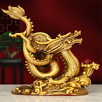 Feng Shui Pure Copper Dragon Ornament Home Desktop Decoration Five-clawed Dragon Figurines