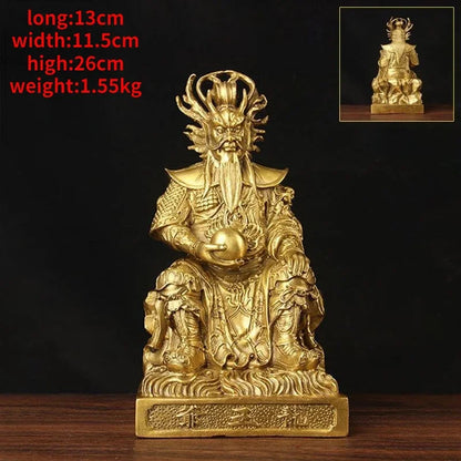 Feng Shui Pure copper Statue of The Dragon King East Sea Bronze Statue Home Living Room Offerings Buddha Crafts
