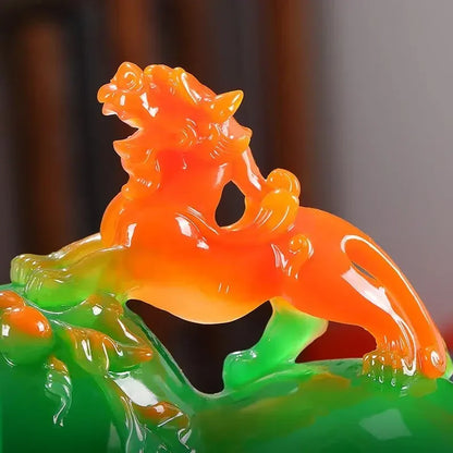 Feng Shui Resin Fortune Gourd Brave Crystal Ornaments Crafts Home Office Living Room Miniatures