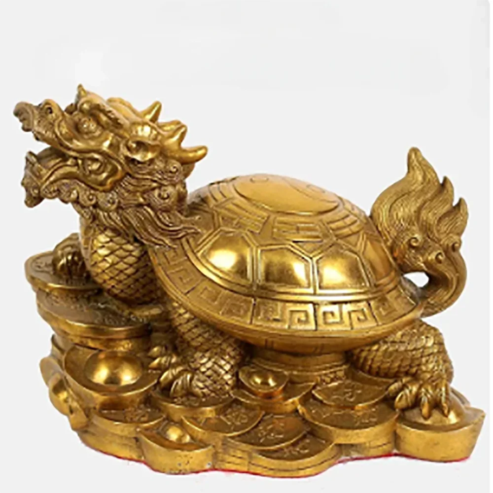 Feng Shui Wealth Prosperity Brass Dragon Turtle Statue Best Housewarming Congratulatory Gift,Feng Shui Decor