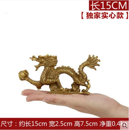 Feng Shui pure copper dragon furnishing articles dragon crafts home decoration decoration is auspicious gift sitting room