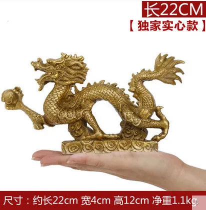 Feng Shui pure copper dragon furnishing articles dragon crafts home decoration decoration is auspicious gift sitting room