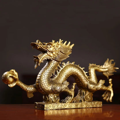 Feng Shui pure copper dragon furnishing articles dragon crafts home decoration decoration is auspicious gift sitting room