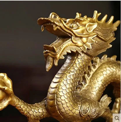 Feng Shui pure copper dragon furnishing articles dragon crafts home decoration decoration is auspicious gift sitting room