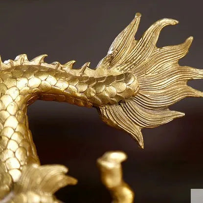 Feng Shui pure copper dragon furnishing articles dragon crafts home decoration decoration is auspicious gift sitting room