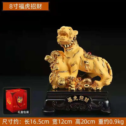 Feng Shui resin golden Tiger statue Home decoration accessories zodiac cattle home decor Office, hotel decor