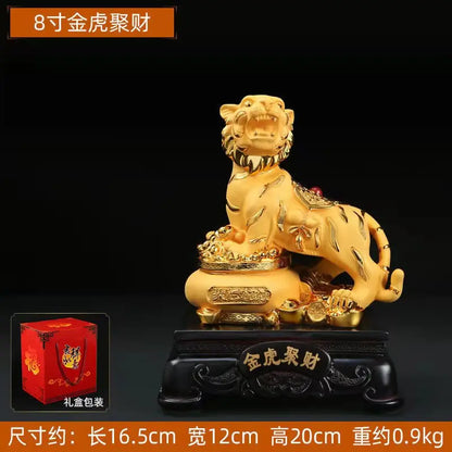 Feng Shui resin golden Tiger statue Home decoration accessories zodiac cattle home decor Office, hotel decor