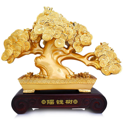 Feng shui Lucky tree statue cash cows become rich tree opened a housewarming gift sitting room TV cabinet office decoration