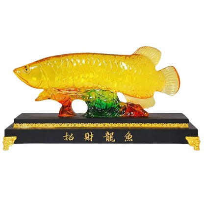 Feng shui dragon fish furnishing articles opening gifts home decoration decoration Coloured glaze handicraft Hotel decoration