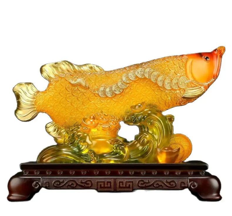 Feng shui dragon fish furnishing articles opening gifts home decoration decoration Coloured glaze handicraft Hotel decoration