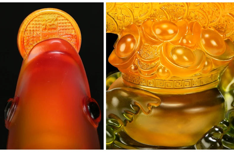 Feng shui dragon fish furnishing articles opening gifts home decoration decoration Coloured glaze handicraft Hotel decoration