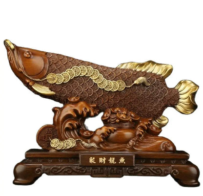 Feng shui dragon fish furnishing articles opening gifts home decoration decoration Coloured glaze handicraft Hotel decoration