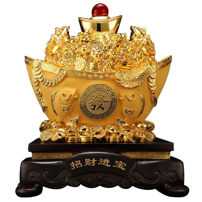 Feng shui gold ingot sculpture crafts opening gifts home decoration Good lucky double gold toads bring good fortune