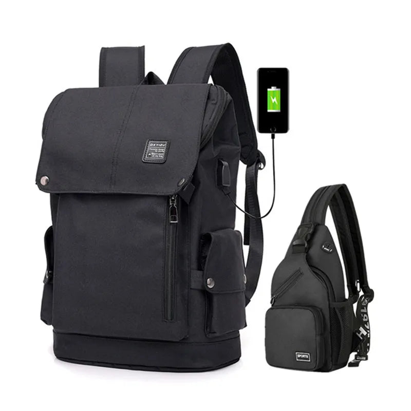 Fengdong 2pcs/set big waterproof school backpack boys school bags high school backpack student large capacity backpack chest bag