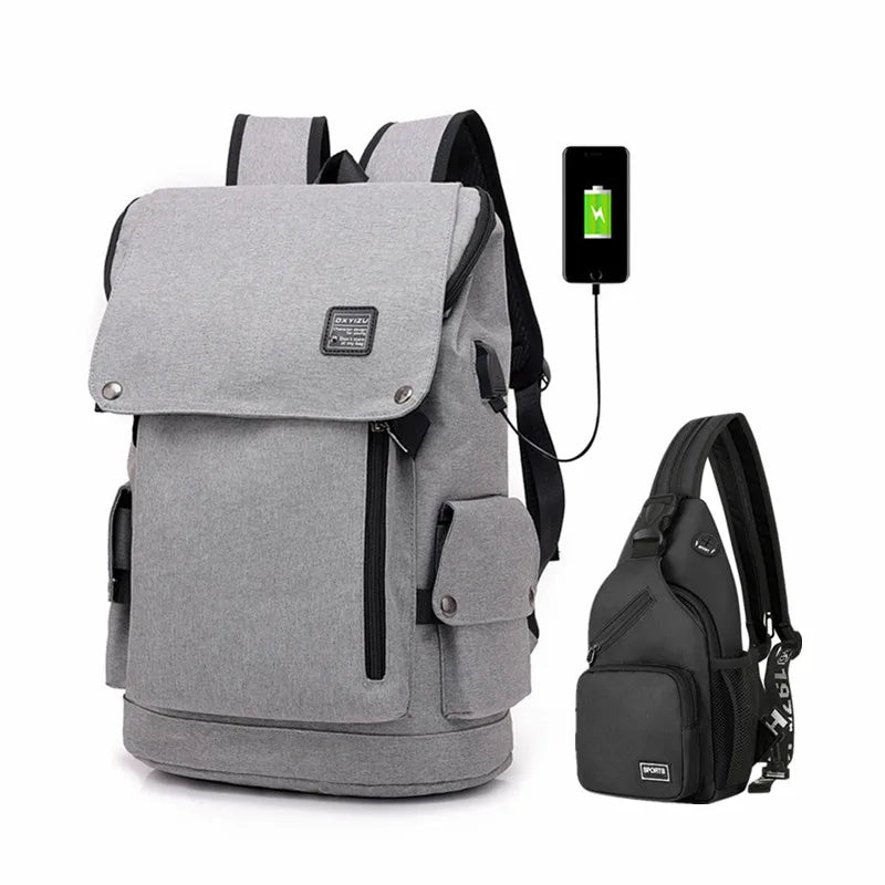 Fengdong 2pcs/set big waterproof school backpack boys school bags high school backpack student large capacity backpack chest bag
