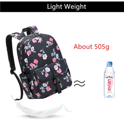 Fengdong 2pcs/set girls flower backpack school bag girl bookbag thermal lunch bag pink and grey floral school backpack for girls