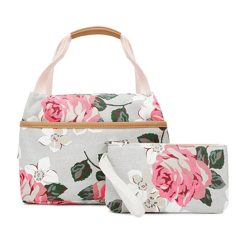 Fengdong 3pcs/set chinese style flower canvas school backpack children floral book bag set school bags for teenage girls bagpack