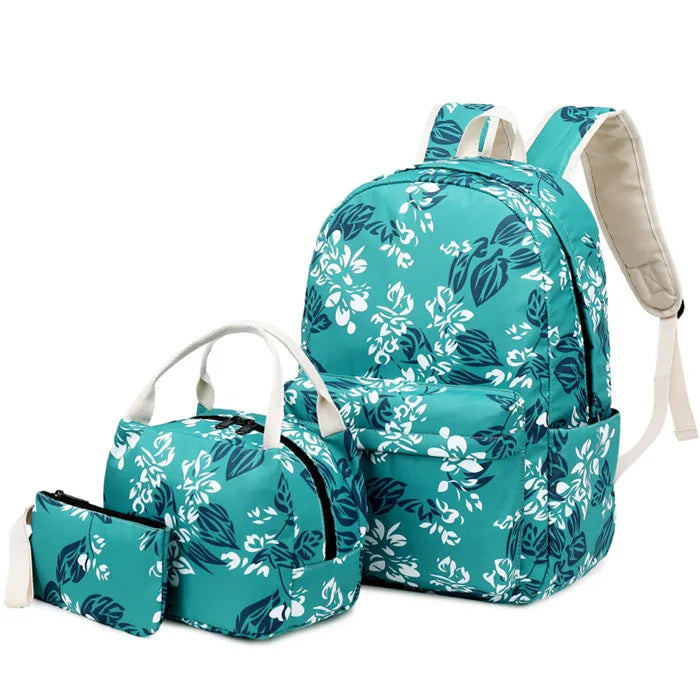 Fengdong 3pcs/set kids vintage school backpack bag set school bags for teenage girls polka dot backpacks for children bookbag