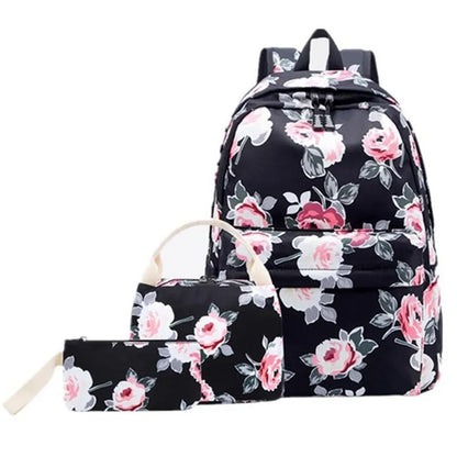 Fengdong 3pcs/set kids vintage school backpack bag set school bags for teenage girls polka dot backpacks for children bookbag
