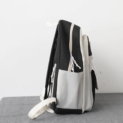 Fengdong 6pcs/set cute school bags for teenage girls handbag shoulder bag pencil bag set children school backpack kids bookbag