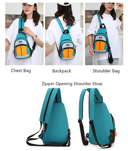 Fengdong Fashion Shoulder Bags Crossbody bag for woman Waterproof Oxford bag Travel Large Capacity teens female Sport Chest Pack