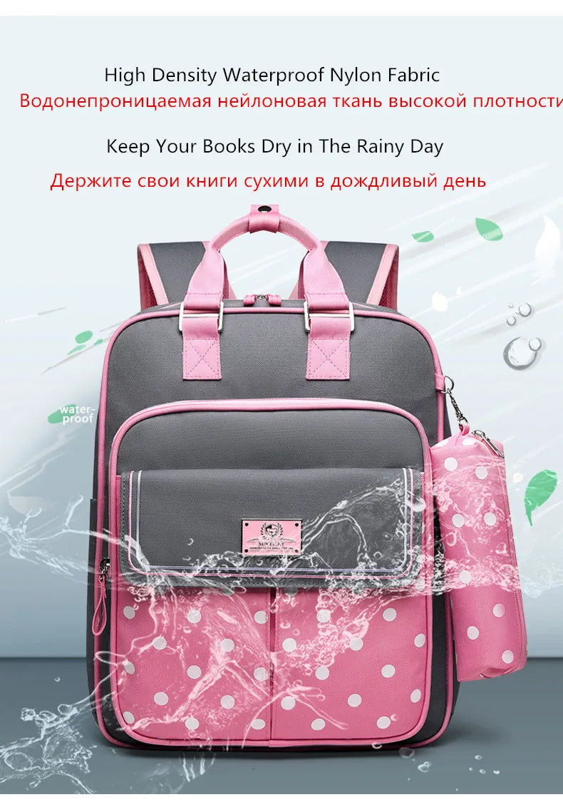 Fengdong High quality school backpack girls orthepedic hard back schoolbag elementary school girl backpack kids school bag gift