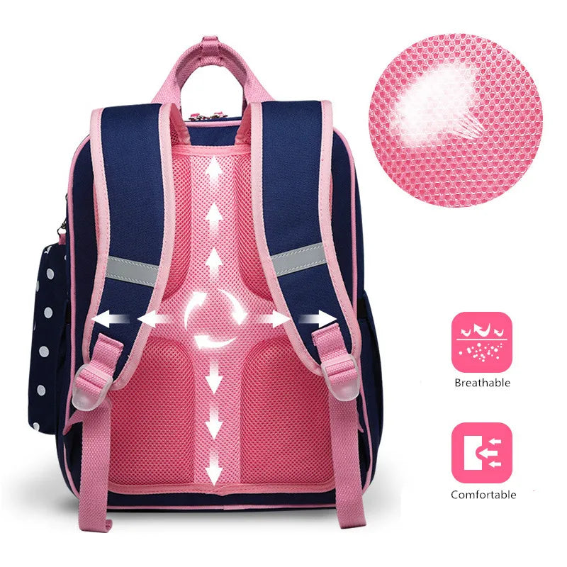 Fengdong High quality school backpack girls orthepedic hard back schoolbag elementary school girl backpack kids school bag gift