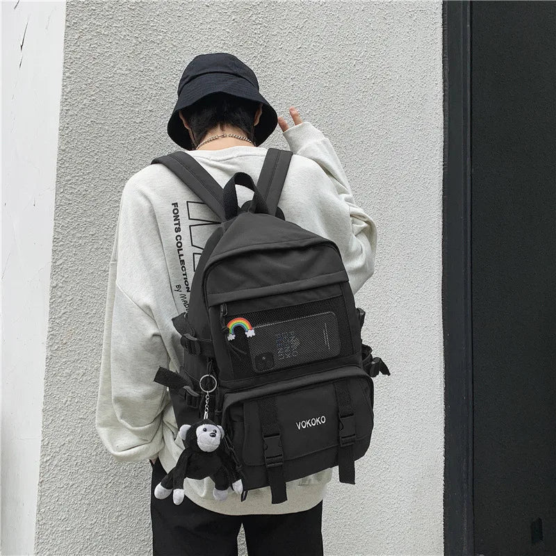 Fengdong Waterproof Nylon School Backpack For Girls Women Travel Backpack Large Capacity College Student Bookbag laptop backpack