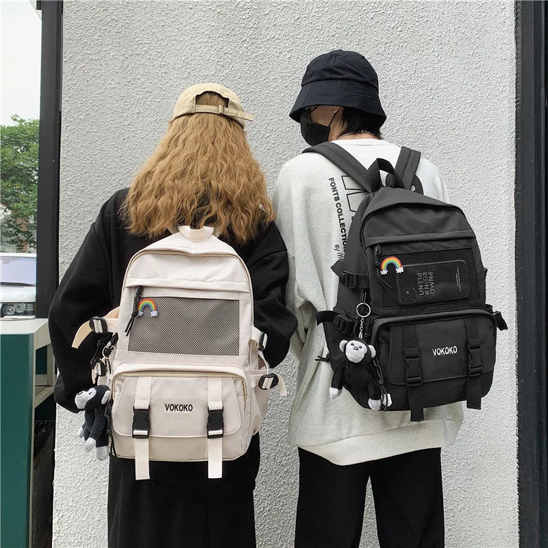Fengdong Waterproof Nylon School Backpack For Girls Women Travel Backpack Large Capacity College Student Bookbag laptop backpack