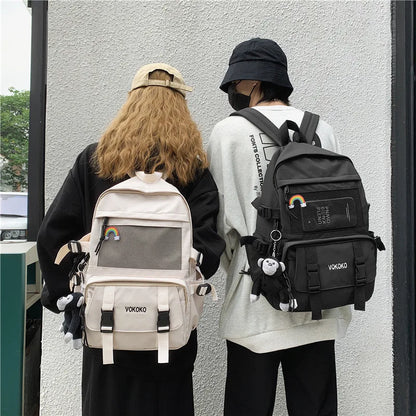 Fengdong Waterproof Nylon School Backpack For Girls Women Travel Backpack Large Capacity College Student Bookbag laptop backpack