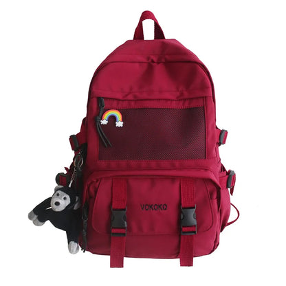 Fengdong Waterproof Nylon School Backpack For Girls Women Travel Backpack Large Capacity College Student Bookbag laptop backpack