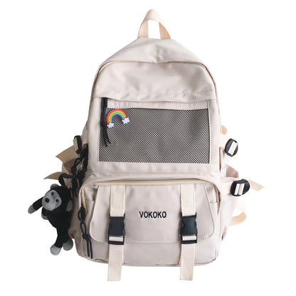 Fengdong Waterproof Nylon School Backpack For Girls Women Travel Backpack Large Capacity College Student Bookbag laptop backpack