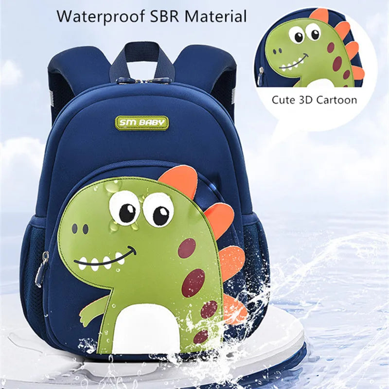 Fengdong anti-lost children school bags for boys girls cute 3d cartoon dinosaur baby school backpack small kindergarten backpack