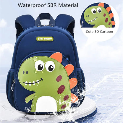 Fengdong anti-lost children school bags for boys girls cute 3d cartoon dinosaur baby school backpack small kindergarten backpack