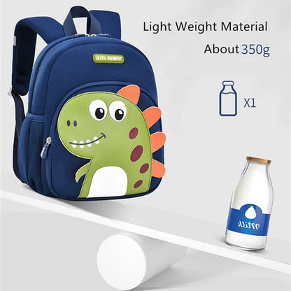 Fengdong anti-lost children school bags for boys girls cute 3d cartoon dinosaur baby school backpack small kindergarten backpack