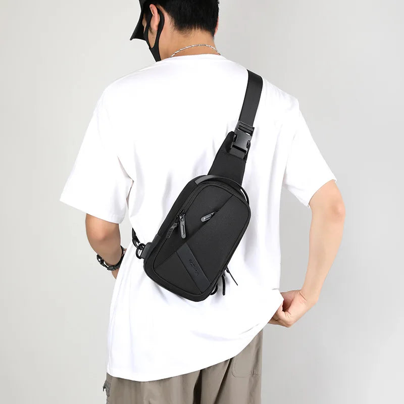 Fengdong anti theft chest bag male outdoor sports water bottle bag men crossbody bags shoulder bags birthday gift for husband