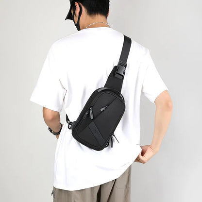 Fengdong anti theft chest bag male outdoor sports water bottle bag men crossbody bags shoulder bags birthday gift for husband