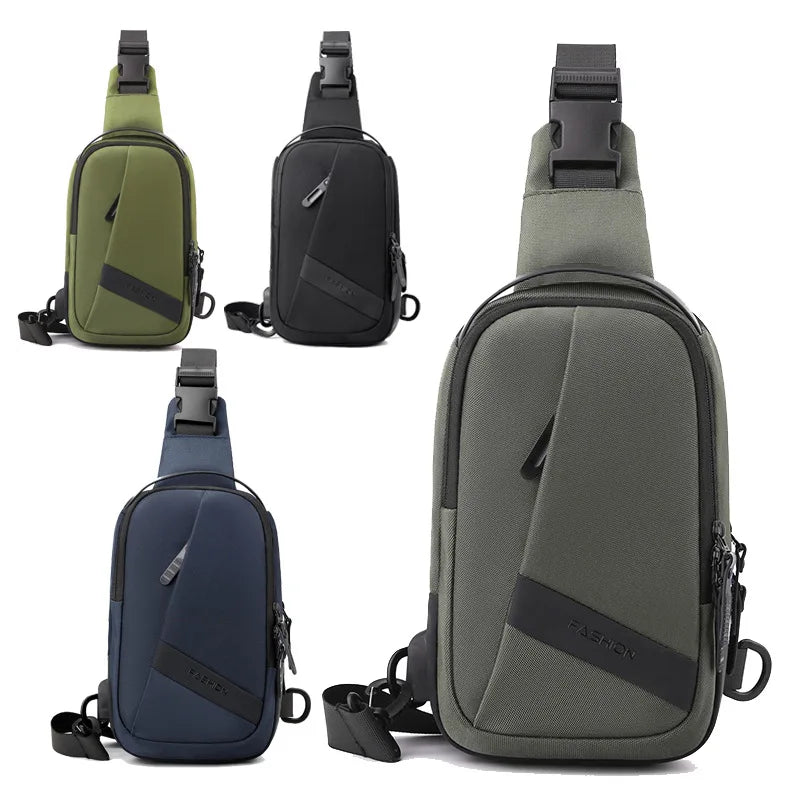Fengdong anti theft chest bag male outdoor sports water bottle bag men crossbody bags shoulder bags birthday gift for husband
