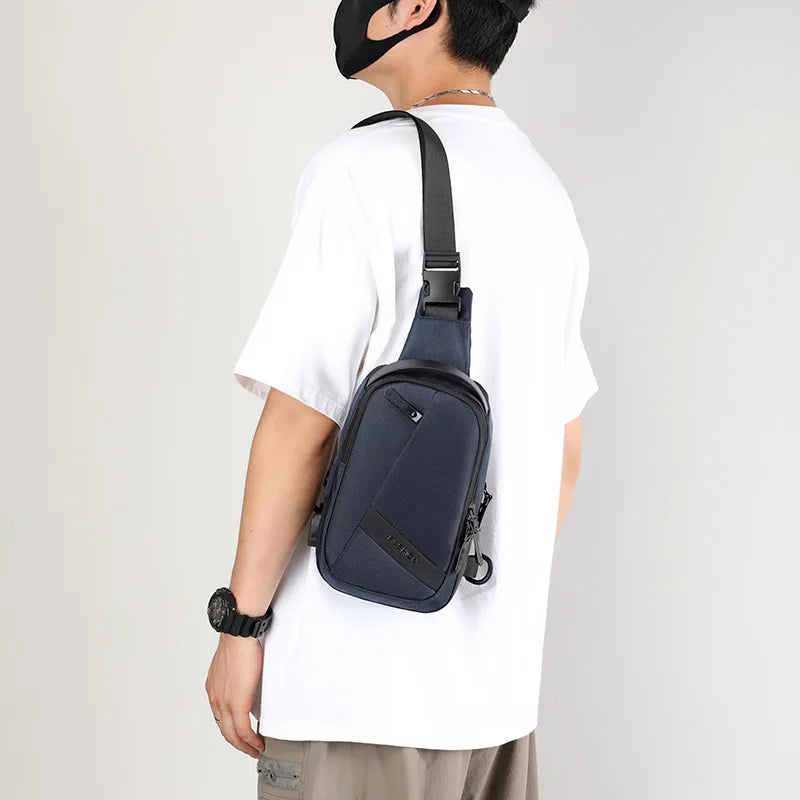 Fengdong anti theft chest bag male outdoor sports water bottle bag men crossbody bags shoulder bags birthday gift for husband