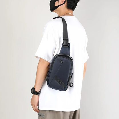 Fengdong anti theft chest bag male outdoor sports water bottle bag men crossbody bags shoulder bags birthday gift for husband