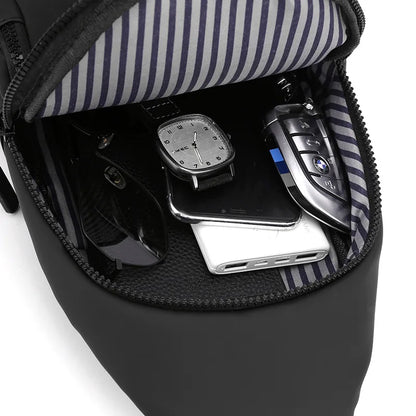 Fengdong anti-theft chest bag small waterproof sports bag male USB bag for phone travel cross body bags boy fashion mini bagpack