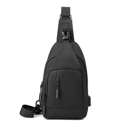 Fengdong anti-theft chest bag small waterproof sports bag male USB bag for phone travel cross body bags boy fashion mini bagpack