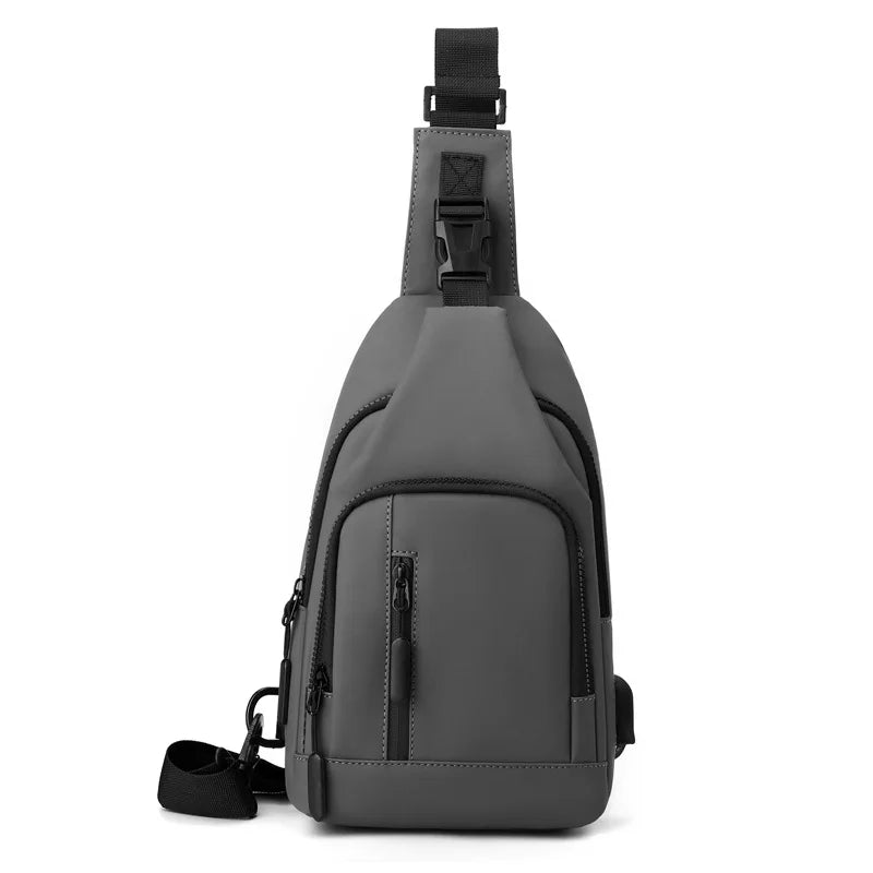 Fengdong anti-theft chest bag small waterproof sports bag male USB bag for phone travel cross body bags boy fashion mini bagpack