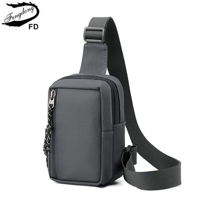 Fengdong chest bag for men small shoulder bag male messenger bag boy anti theft travel bagpack boy mini crossbody bags phone bag