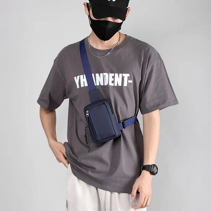 Fengdong chest bag for men small shoulder bag male messenger bag boy anti theft travel bagpack boy mini crossbody bags phone bag