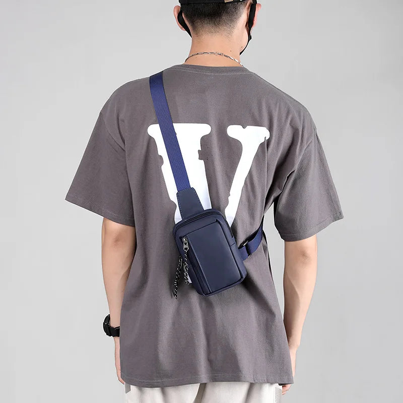 Fengdong chest bag for men small shoulder bag male messenger bag boy anti theft travel bagpack boy mini crossbody bags phone bag