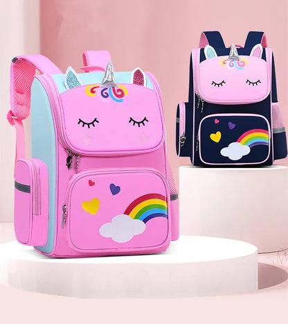 Fengdong children school backpack cute cartoon school bags for girls luminous pink book bag primary school student backpack
