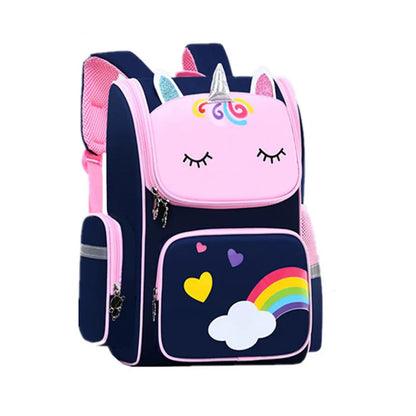 Fengdong children school backpack cute cartoon school bags for girls luminous pink book bag primary school student backpack